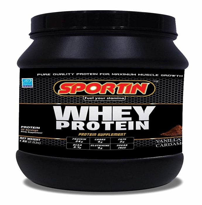 Sportin Whey Protein Powder Vanilla & Cardamom (1kg)