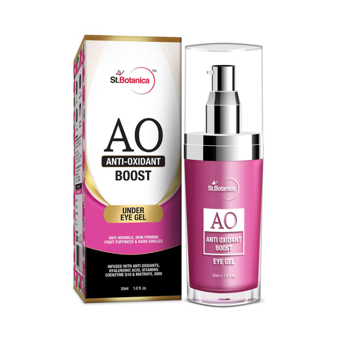 St.Botanica Anti Oxidant Boost Combo (Foaming Face Wash 120ml, Serum + Moisturizer 50ml and Under Eye Gel 30ml) with Pouch