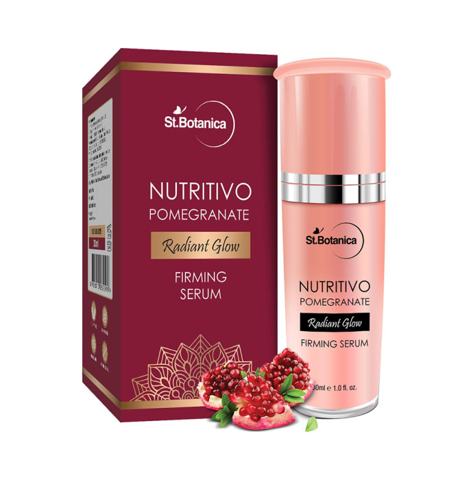 St.Botanica Blooming Pomegranate Combo (Nutritivo Pomegranate Radiant Glow Firming Serum 30ml, SPF 30 Anti Aging Cream & Night Cream 50gm Each) with Pouch