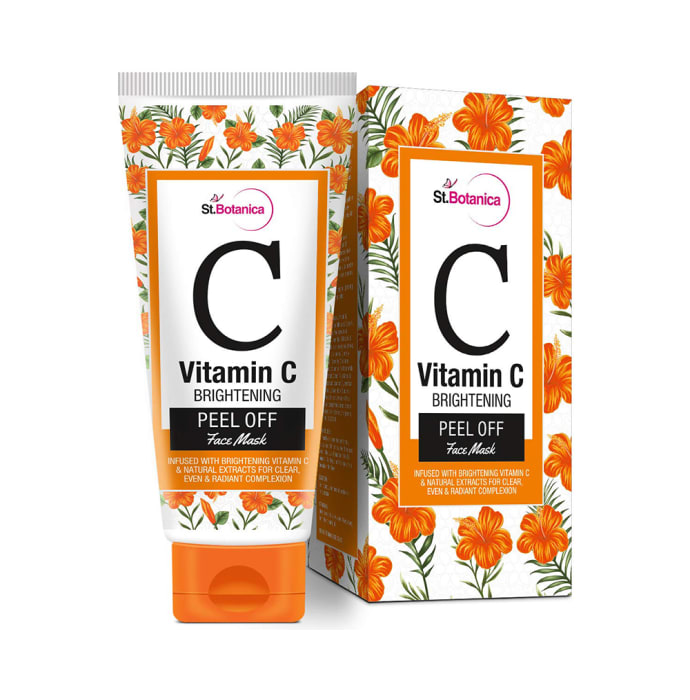 St.Botanica Brightening Vitamin C Combo (Professional Facial Serum 20ml, Gentle Foaming Face Wash 200ml, Peel Off Face Mask 100ml and Face Scrub 50gm) with Pouch