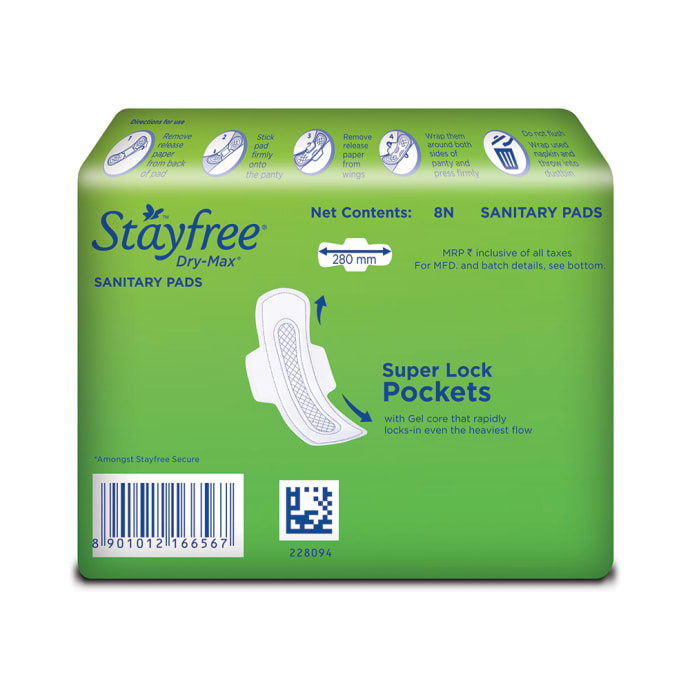 Stayfree dry-max ultra dry pads