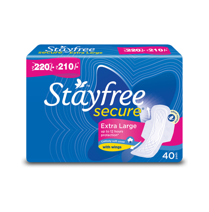 Stayfree secure cottony soft with wings - xl pads