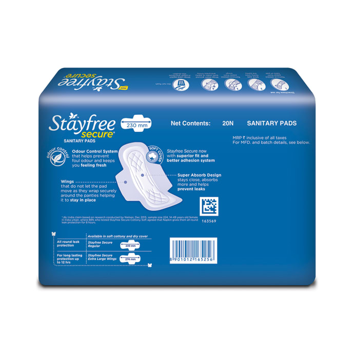 Stayfree secure cottony soft with wings - xl pads