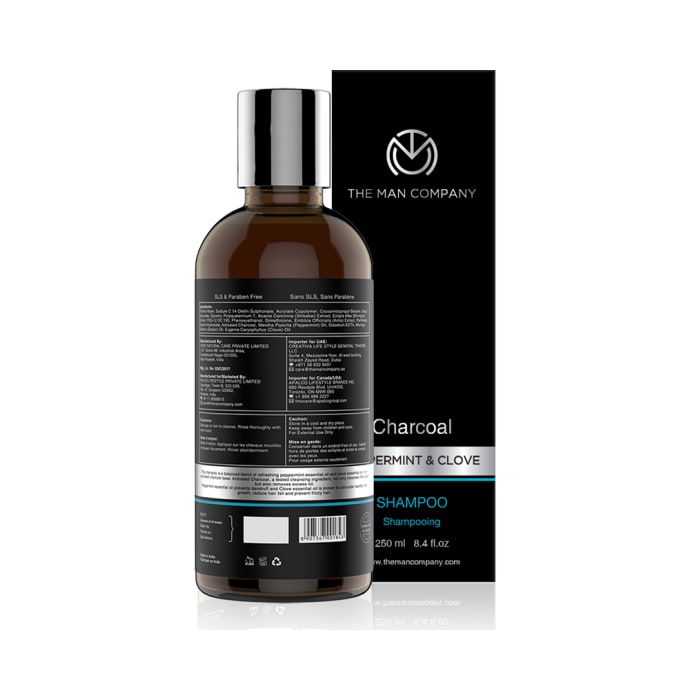 The Man Company Shampoo Charcoal Peppermint & Clove (250ml)