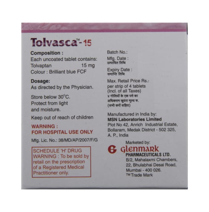 Tolvasca 15mg Tablet (4'S)