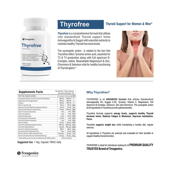 Trexgenics Thyrofree Veg Capsules