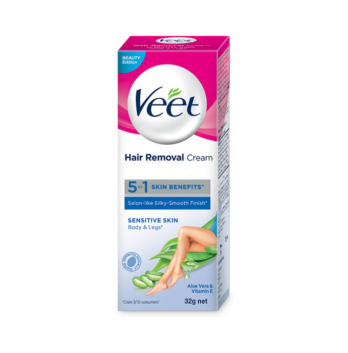 Veet 5 in 1 Skin Benefits Hair Removal Sensitive Skin Cream (100gm)