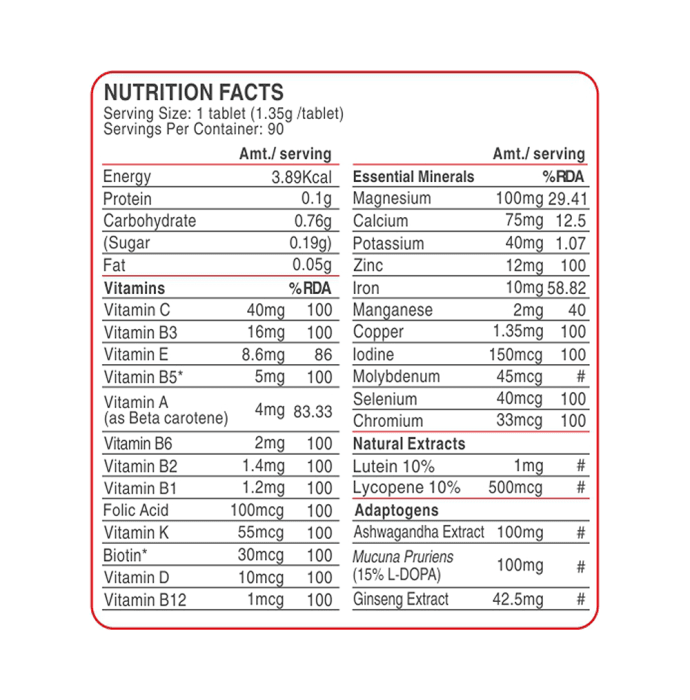 Vitrovea Daily Multi Gold Multivitamin, Multimineral Tablet with Adaptogens (90'S)