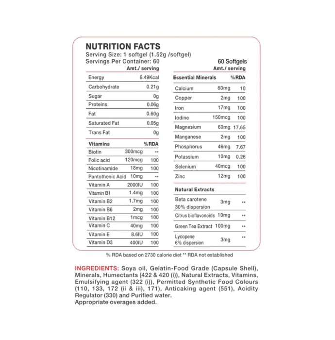 Vitrovea Daily Multi Softgels (132'S)