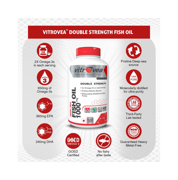 Vitrovea Double Strength Fish Oil 1000mg Softgels (120'S)