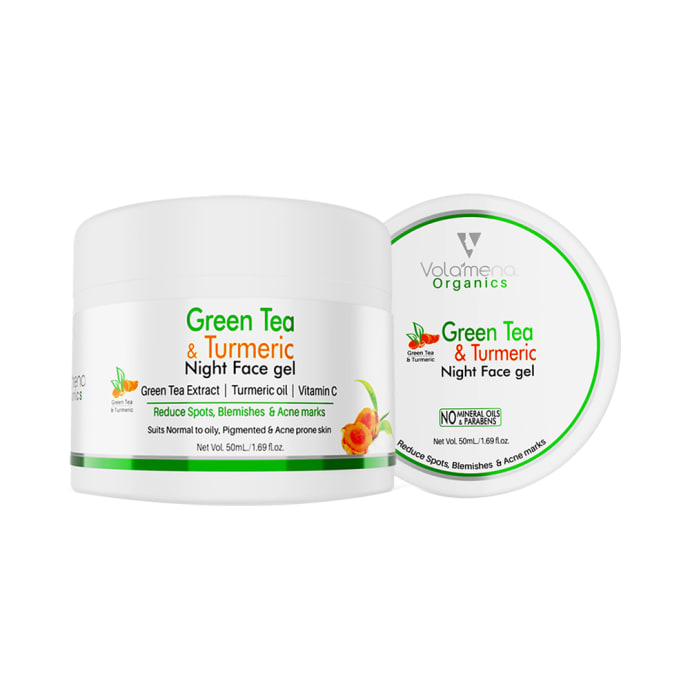 Volamena Organics Night Face Gel Green Tea & Turmeric (50ml)