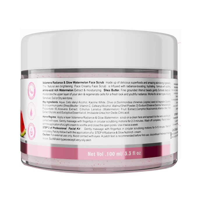 Volamena Organics Radiance & Glow Pink Face Scrub Watermelon (100ml)