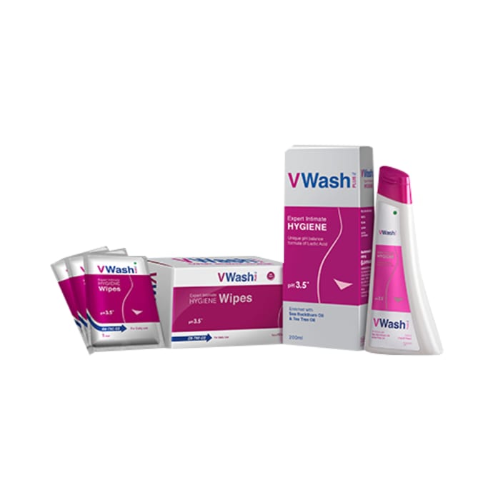 VWash Combo Pack of Plus 200ml with 10 Wipes