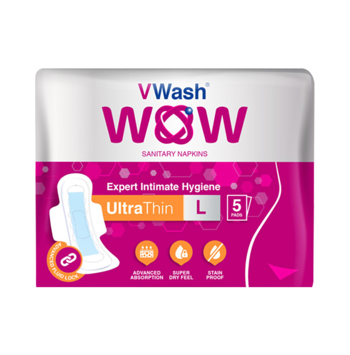 VWash WOW Sanitary Napkin Ultra Thin Large