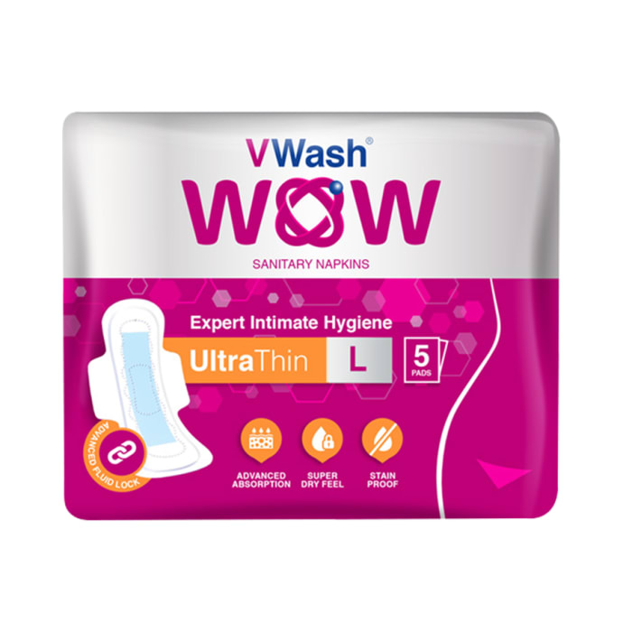 VWash WOW Sanitary Napkin Ultra Thin Large