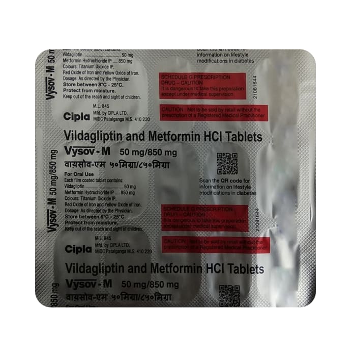 Vysov-M 850mg / 50mg Tablet (10'S)