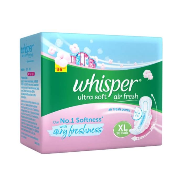 Whisper ultra soft sanitary pads xl