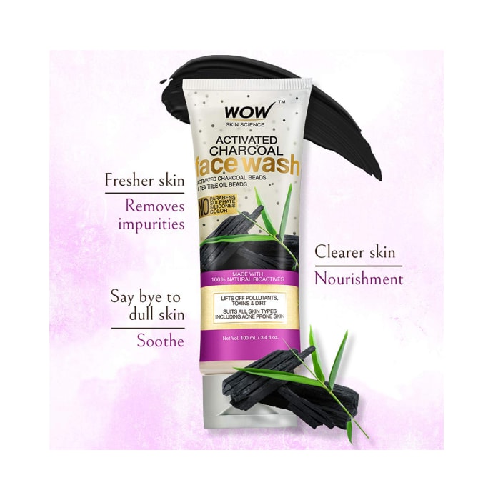 WOW Skin Science Activated Charcoal Face Wash (100ml)