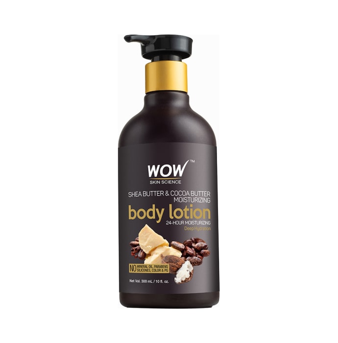 WOW Skin Science Body Lotion Shea Butter & Cocoa Butter Moisturizing (300ml)