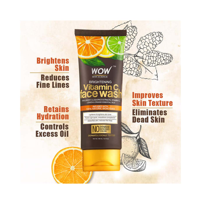 WOW Skin Science Brighitening Vitamin C Face Wash (100ml)