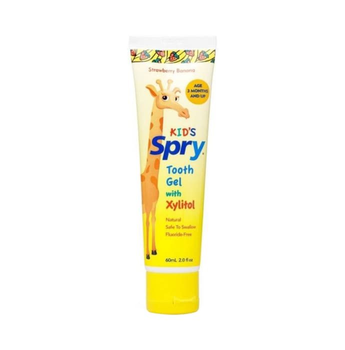 Xlear Kid's Spry Tooth Gel with Xylitol Toothpaste Strawberry Banana (60ml)