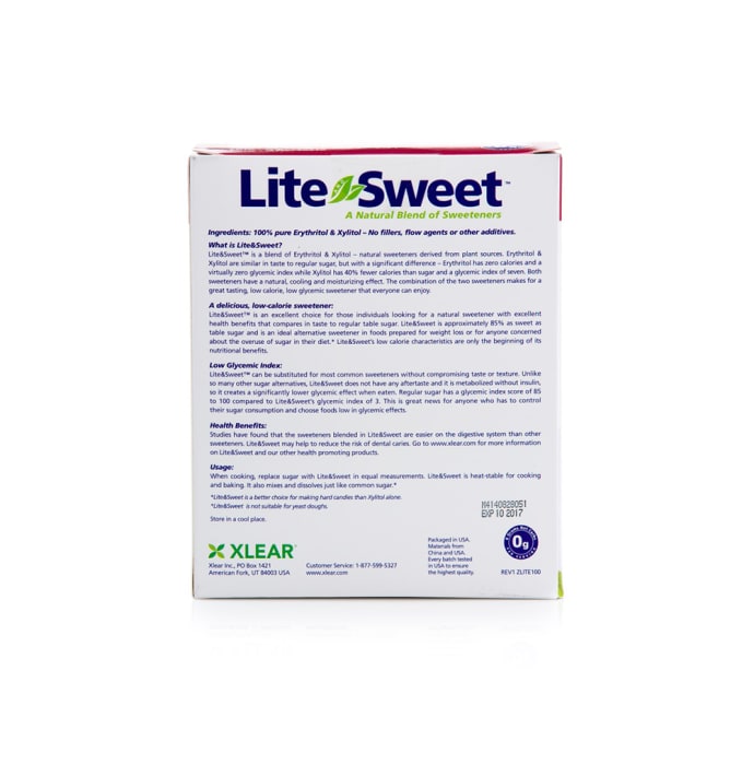 Xlear Lite&Sweet Natural Erythritol Sweetener Sachets (4gm each)