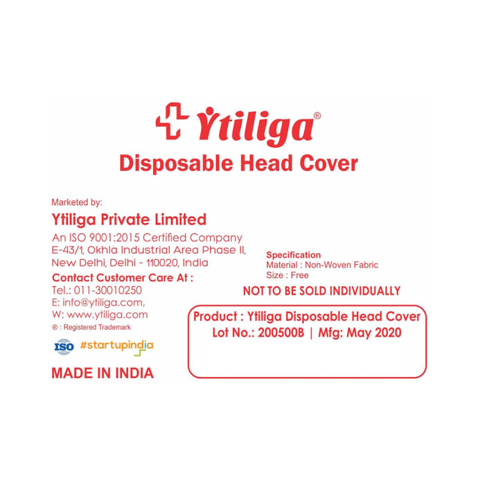 Ytiliga Disposable Head Cover Free Size