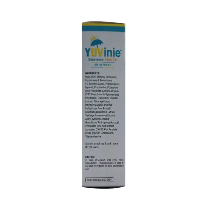 Yuvinie Sunscreen Aqua SPF 30 PA+++ Gel (50gm)