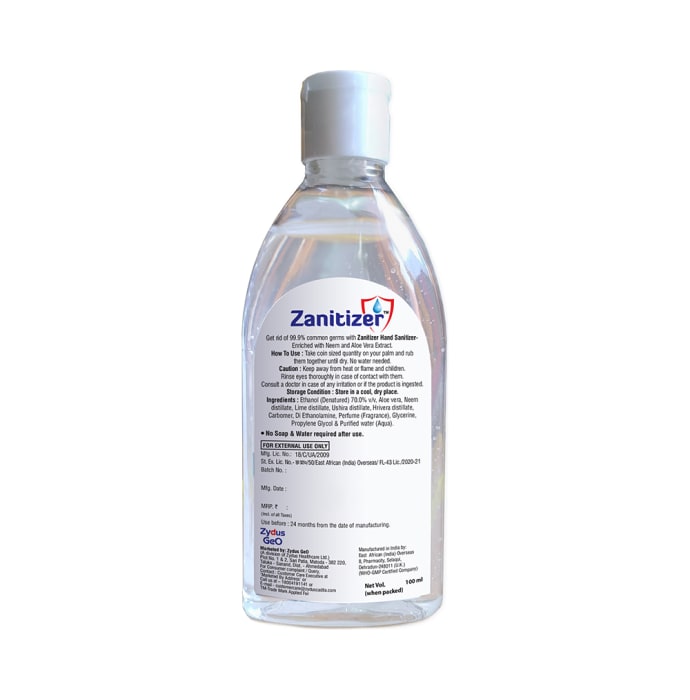 Zanitizer Antiseptic Alcohol Hand Sanitizer (100ml)