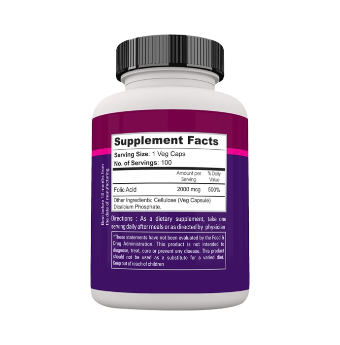 Zenith nutrition folic acid 2mg capsule (100'S)