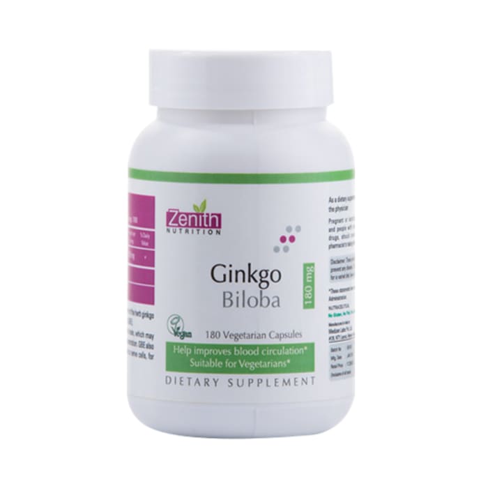 Zenith nutrition ginkgo biloba 180mg capsule (180'S)