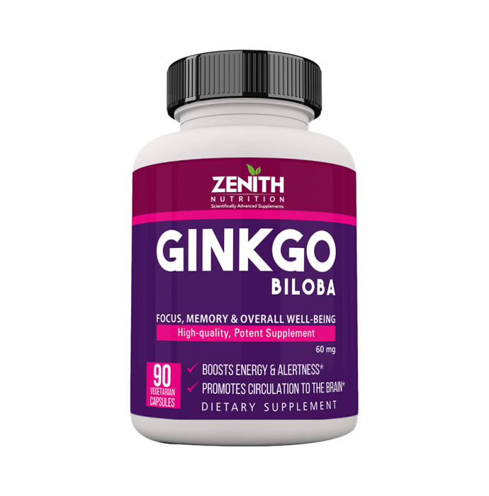 Zenith nutrition ginkgo biloba 60mg capsule (180'S)