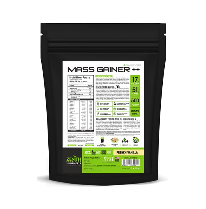 Zenith Nutrition Mass Gainer++ French Vanilla (1500gm)