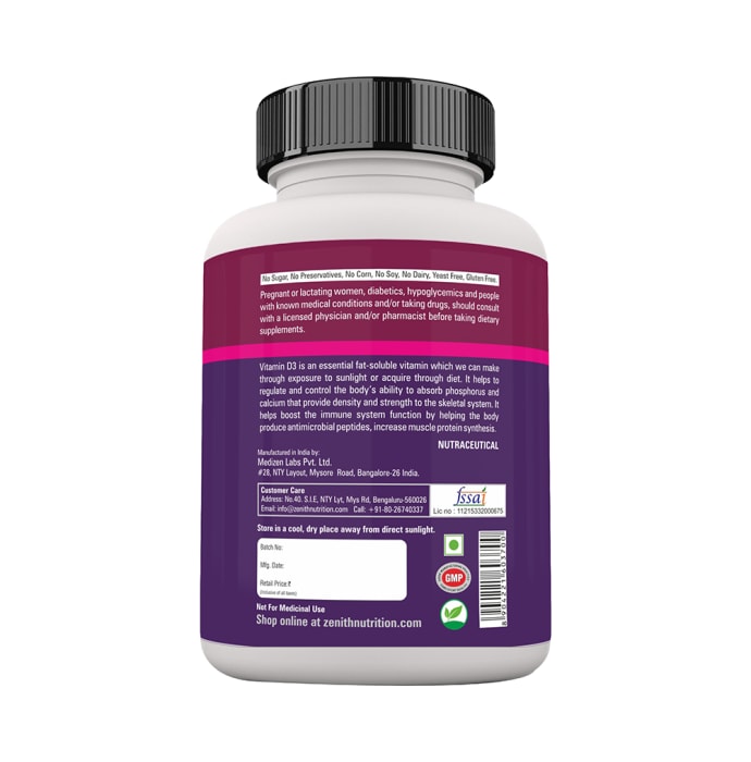 Zenith nutrition vitamin d3 capsule (120'S)