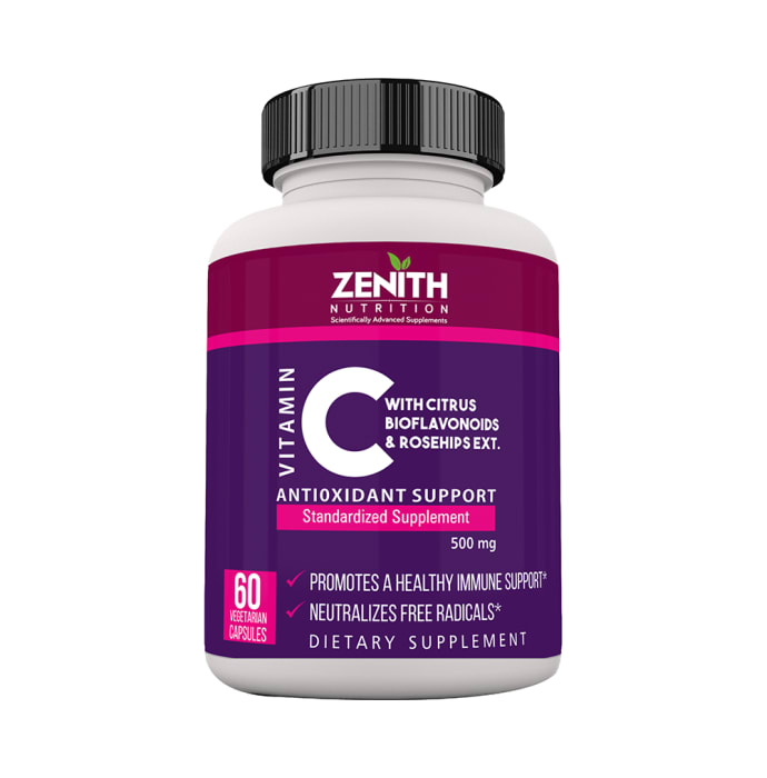 Zenith nutrition vitamin-c 500mg with citrus bioflavonoids & rosehips capsule (120'S)