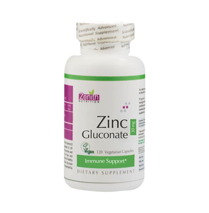 Zenith nutrition zinc gluconate 30mg capsule (120'S)