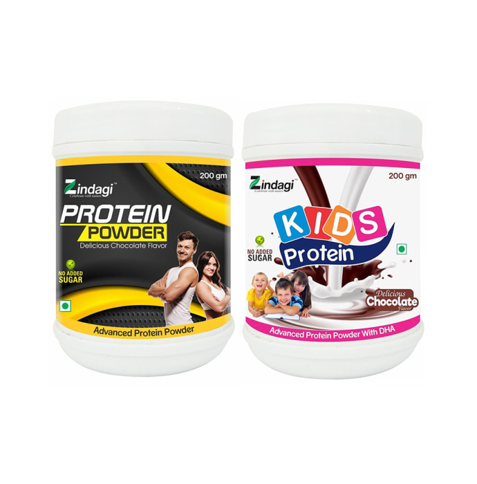 Zindagi Combo Pack of Adult Protein Powder And Kids Protein Powder (200g + 200g)