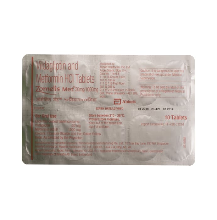 Zomelis Met 50mg / 1000mg Tablet (10'S)